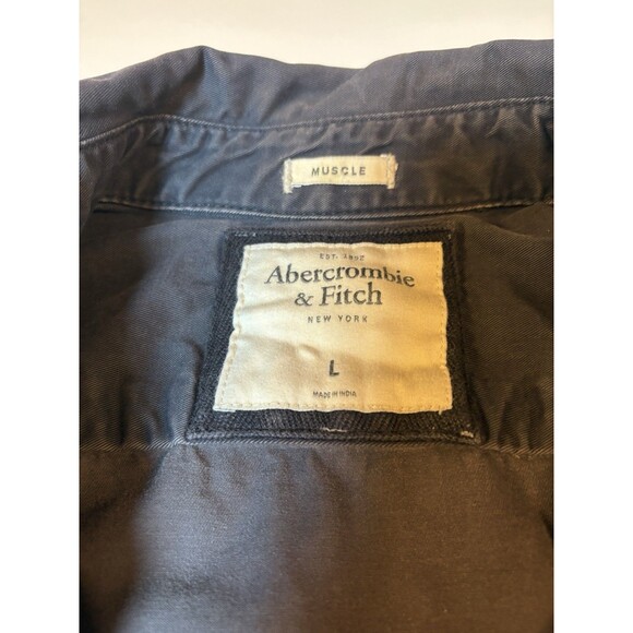 Abercrombie & Fitch Men's Size Large Muscle Button-Up Long Sleeve Shirt Jacket - Picture 8 of 11